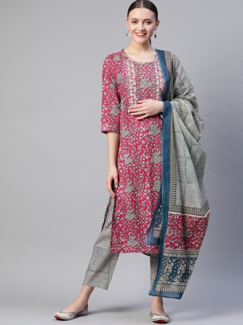Readiprint Fashions Pink & Beige Ethnic Print Cotton Zari Stright Kurta Trousers Dupatta
Readiprint Fashions Pink & Beige Ethnic Print Cotton Zari Stright Kurta Trousers Dupatta