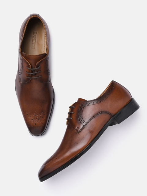 ZZANETTI Men Brown Solid Genuine Leather Regular Formal Derbys with Perforations
ZZANETTI Men Brown Solid Genuine Leather Regular Formal Derbys with Perforations
