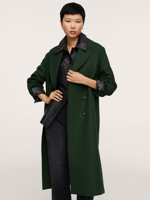 MANGO Women Green Longline Overcoat