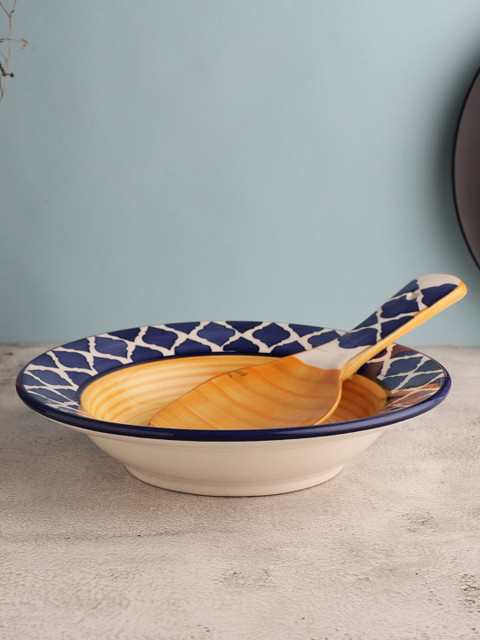 The Decor Mart Blue & Beige Printed Ceramic Glossy Plates With Spoon
The Decor Mart Blue & Beige Printed Ceramic Glossy Plates With Spoon