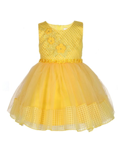 Hopscotch Girls Yellow Fit & Flare Dress