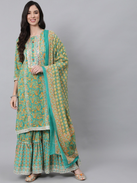 Anubhutee Women Green Ethnic Motifs Printed Gotta Patti Kurta with Sharara & Dupatta
Anubhutee Women Green Ethnic Motifs Printed Gotta Patti Kurta with Sharara & Dupatta
