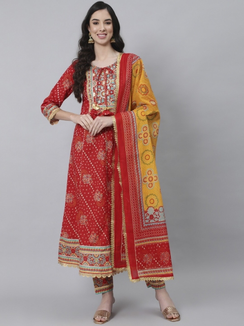 Anubhutee Women Red Ethnic Motifs Yoke Design Pleated Pure Cotton Kurta with Churidar & With Dupatta
Anubhutee Women Red Ethnic Motifs Yoke Design Pleated Pure Cotton Kurta with Churidar & With Dupatta