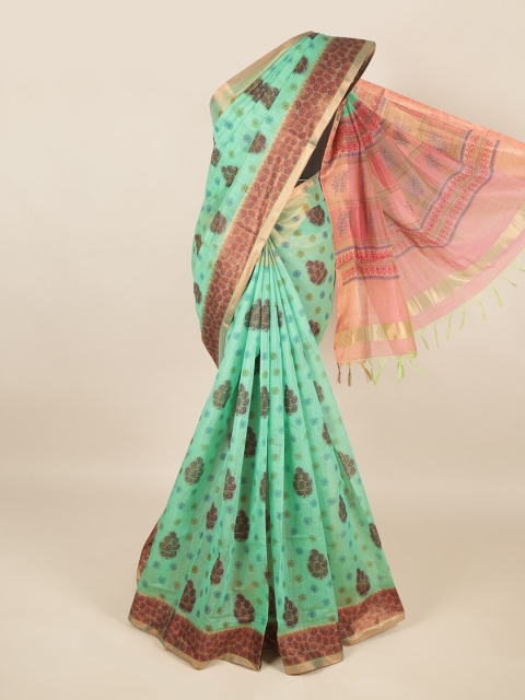 Pothys Green Woven Design Silk Cotton Saree
