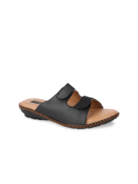 Shoetopia Women Black Open Toe Flats
