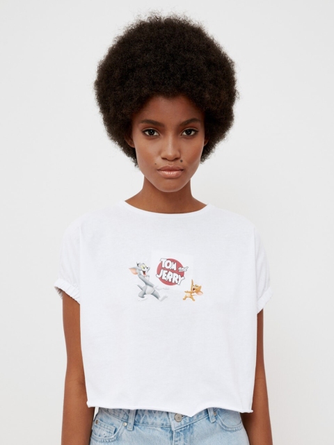 Trendyol Women Classic White Typography Tshirt