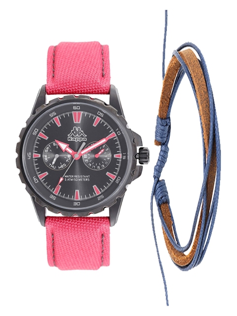 Kappa Men Black Watch & Bracelet Gift Set