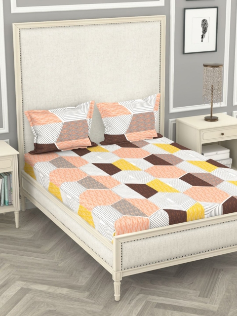 BIANCA Peach-Coloured & White 110 TC Pure Cotton Queen Bedsheet with 2 Pillow Covers
BIANCA Peach-Coloured & White 110 TC Pure Cotton Queen Bedsheet with 2 Pillow Covers