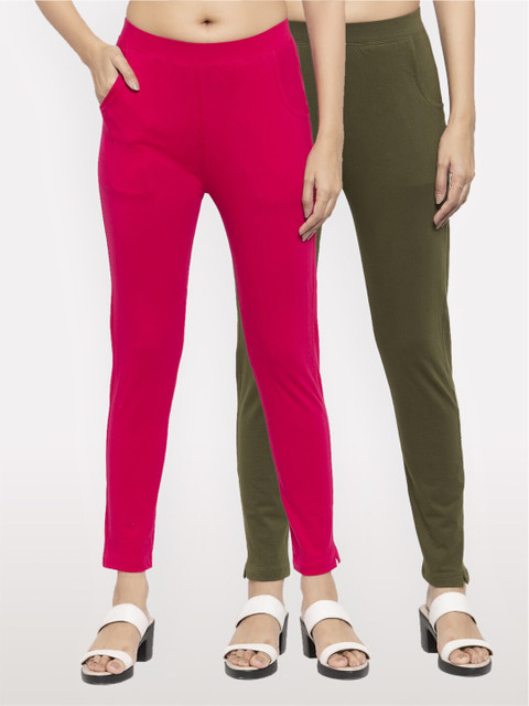 NEUDIS Women Set of 2 Majenta and Olive Cotton Lycra Ankle Length Jeggings, Magenta
NEUDIS Women Set of 2 Majenta and Olive Cotton Lycra Ankle Length Jeggings, Magenta