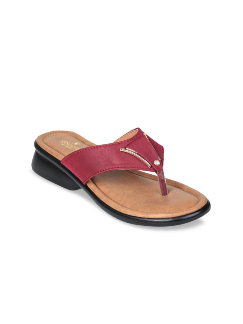 Liberty Women Red PU Comfort Sandals