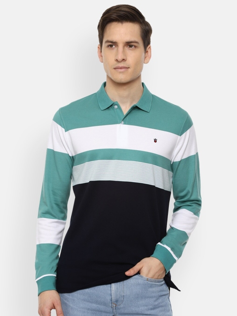 Louis Philippe Sport Men Teal & Navy Blue Striped Polo Collar Slim Fit Cotton T-shirt
Louis Philippe Sport Men Teal & Navy Blue Striped Polo Collar Slim Fit Cotton T-shirt