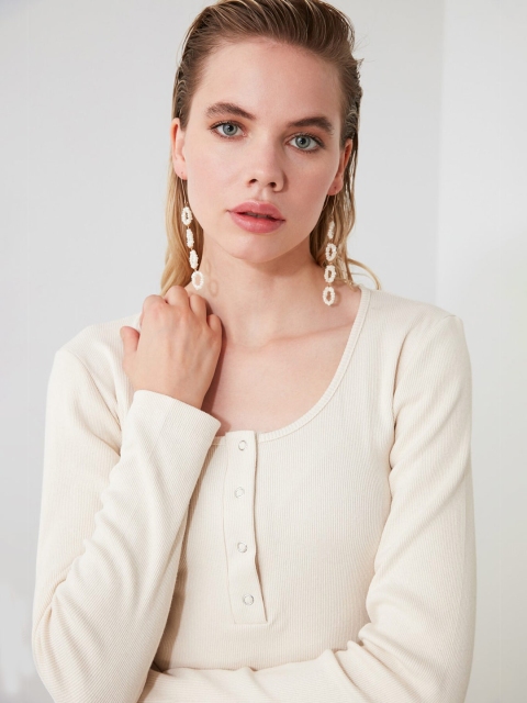 Trendyol Off White Solid Top