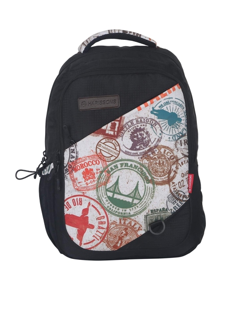 Harissons Unisex Black & White Graphic Backpack