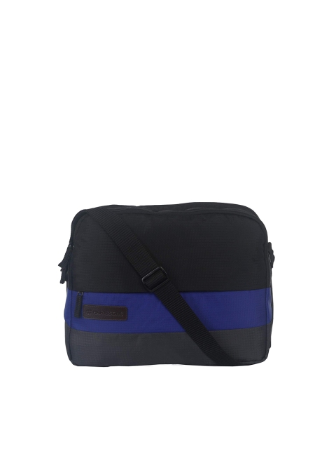 Harissons Unisex Black & Blue Messenger Bag