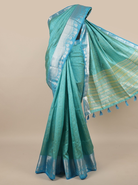 Pothys Women Blue Jute Silk Saree