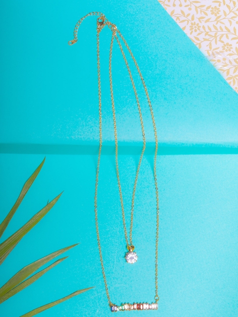 DIVA WALK EXCLUSIVE Gold-Toned & White Brass Gold-Plated Handcrafted Necklace
DIVA WALK EXCLUSIVE Gold-Toned & White Brass Gold-Plated Handcrafted Necklace