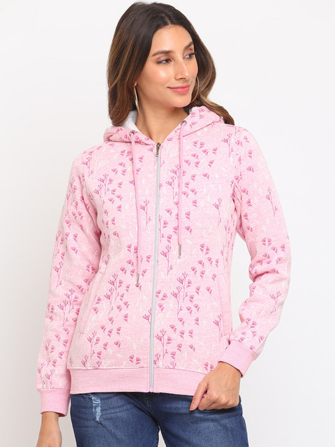 Her Grace Women Pink & White Floral Printed Fleece Hooded Front-Open Sweatshirt
Her Grace Women Pink & White Floral Printed Fleece Hooded Front-Open Sweatshirt