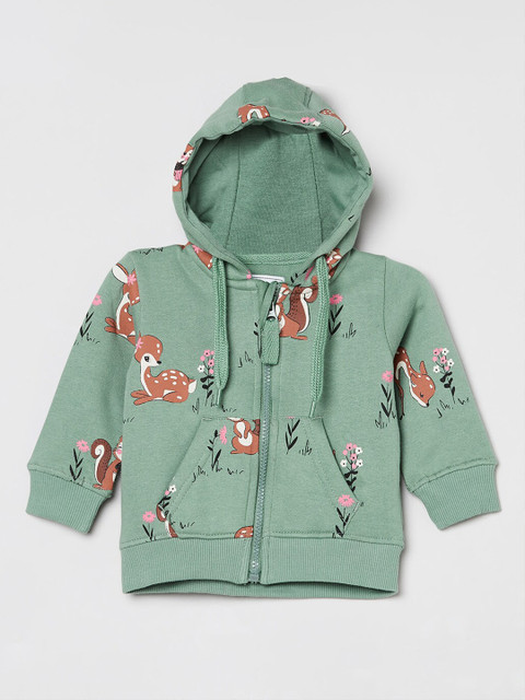 max Girls Olive Green Printed Hooded Sweatshirt
max Girls Olive Green Printed Hooded Sweatshirt