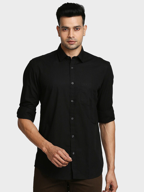 ColorPlus Men Black Tailored Fit Casual Shirt 
ColorPlus Men Black Tailored Fit Casual Shirt