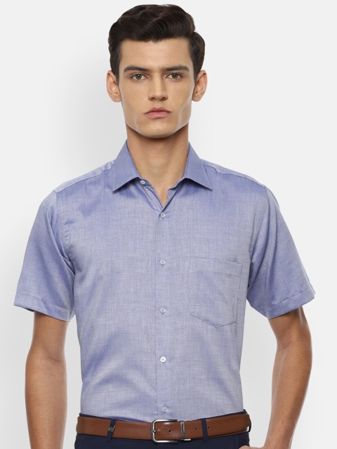 Van Heusen Men Blue Pure Cotton Formal Shirt