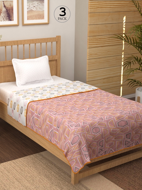 Story@home Peach-Coloured & White Set of 3 Geometric AC Room Single Bed Comforter
Story@home Peach-Coloured & White Set of 3 Geometric AC Room Single Bed Comforter