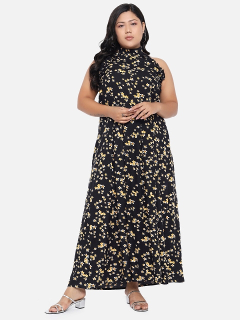 BEYOUND SIZE - THE DRY STATE Woman Black Floral Maxi Dress