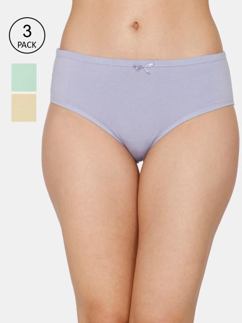 Zivame Women Pack of 3 Assorted Low-Rise Hipster Briefs ZI2624FASHPBLMU