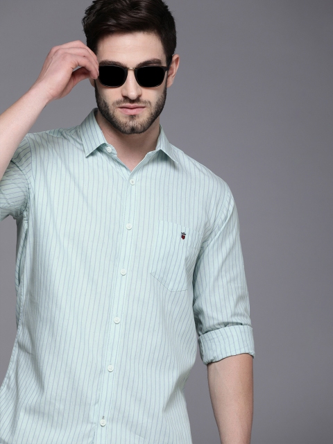 Louis Philippe Sport Men Sea Green & Lavender Slim Fit Striped Pure Cotton Casual Shirt
Louis Philippe Sport Men Sea Green & Lavender Slim Fit Striped Pure Cotton Casual Shirt