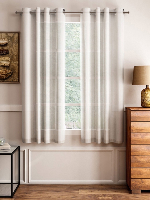 Lushomes Off White Sheer Window Curtain
