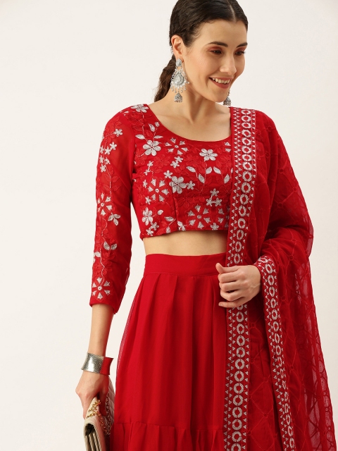 Mameraa Red Embroidered Semi-Stitched Lehenga & Unstitched Blouse With Dupatta
Mameraa Red Embroidered Semi-Stitched Lehenga & Unstitched Blouse With Dupatta
