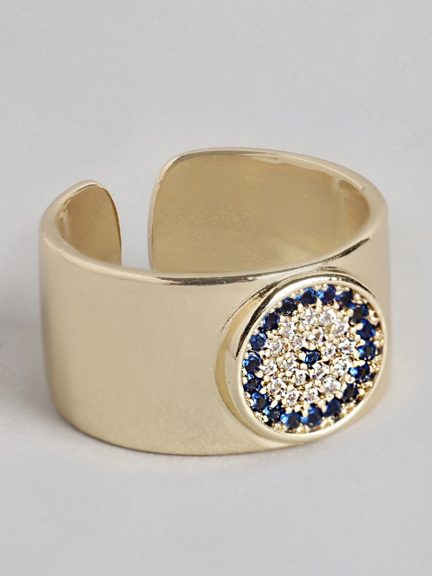 Pipa Bella Women Navy Blue Gold-Plated Evil Eye Stone-Studded Adjustable Finger Ring
Pipa Bella Women Navy Blue Gold-Plated Evil Eye Stone-Studded Adjustable Finger Ring