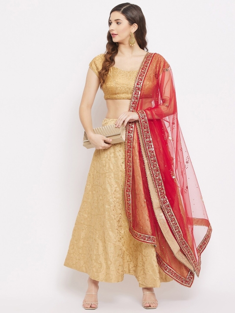 Clora Creation Red & Gold-Coloured Ethnic Motifs Embroidered Dupatta with Beads and Stones
Clora Creation Red & Gold-Coloured Ethnic Motifs Embroidered Dupatta with Beads and Stones