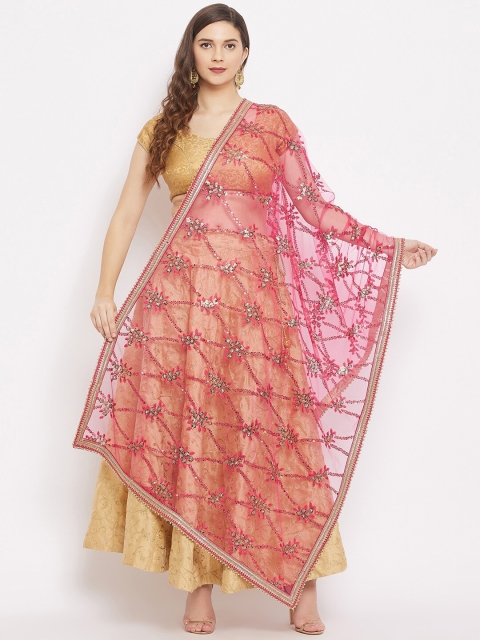 Clora Creation Red & Gold-Toned Ethnic Motifs Embroidered Net Dupatta with Gotta Patti
Clora Creation Red & Gold-Toned Ethnic Motifs Embroidered Net Dupatta with Gotta Patti