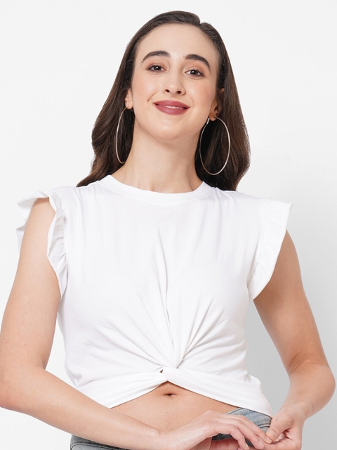 PAPA BRANDS Woman White Crop Top