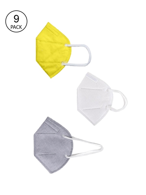 OOMPH Unisex Pack Of 9 Yellow & White Solid 5-Ply Outdoor Anti-Pollution Reusable N95 Masks
OOMPH Unisex Pack Of 9 Yellow & White Solid 5-Ply Outdoor Anti-Pollution Reusable N95 Masks