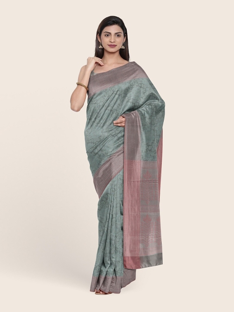 Pothys Blue Woven Design Zari Tissue Saree