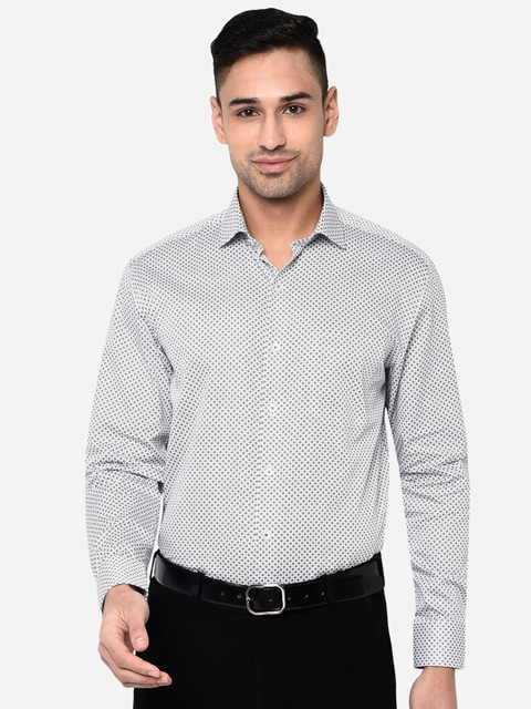 JADE BLUE Men White Printed Formal Shirt 
JADE BLUE Men White Printed Formal Shirt