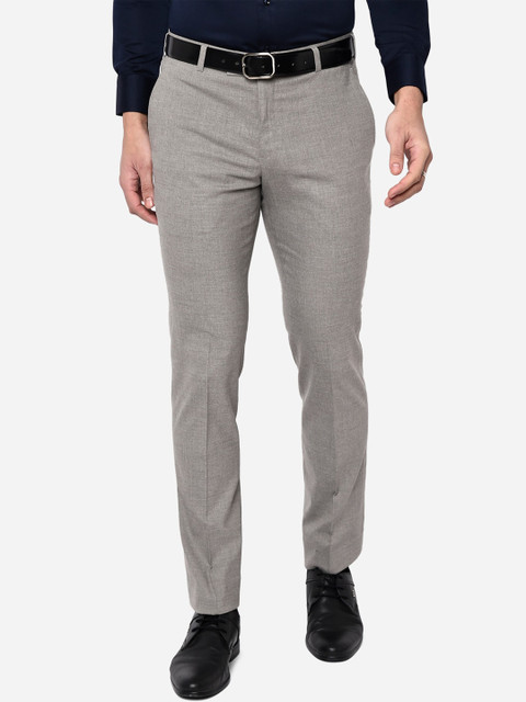 Greenfibre Men Grey Slim Fit Easy Wash Trousers 
Greenfibre Men Grey Slim Fit Easy Wash Trousers