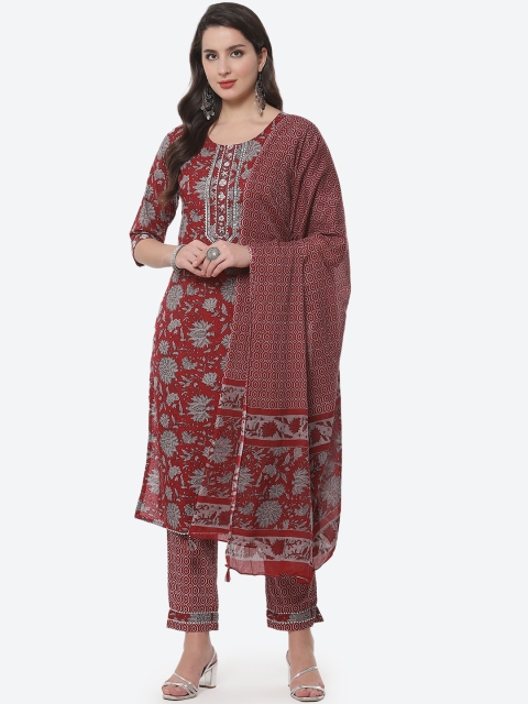 Meena Bazaar Women Maroon Ethnic Motifs Printed Pure Cotton Kurta with Trousers & Dupatta
Meena Bazaar Women Maroon Ethnic Motifs Printed Pure Cotton Kurta with Trousers & Dupatta