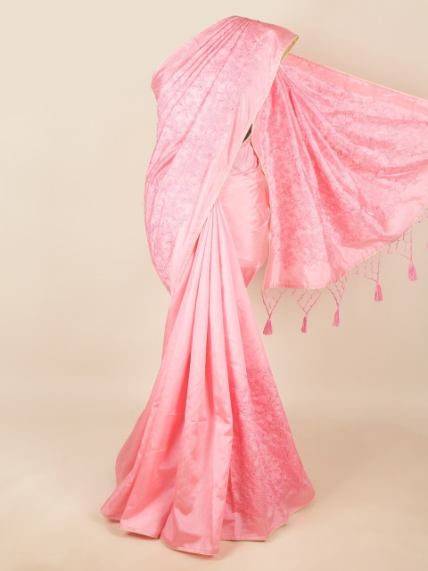 Pothys Pink Floral Art Silk Saree