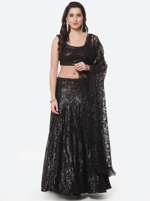 Meena Bazaar Black Embellished Sequinned Ready to Wear Lehenga & Blouse With Dupatta
Meena Bazaar Black Embellished Sequinned Ready to Wear Lehenga & Blouse With Dupatta