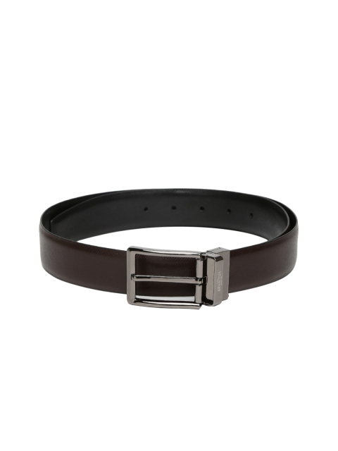INVICTUS Men Black & Brown Leather Reversible Belt
