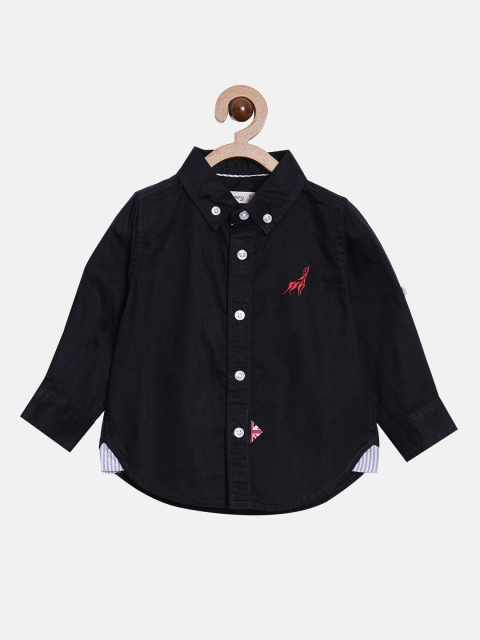 Nuberry Boys Black Casual Shirt
