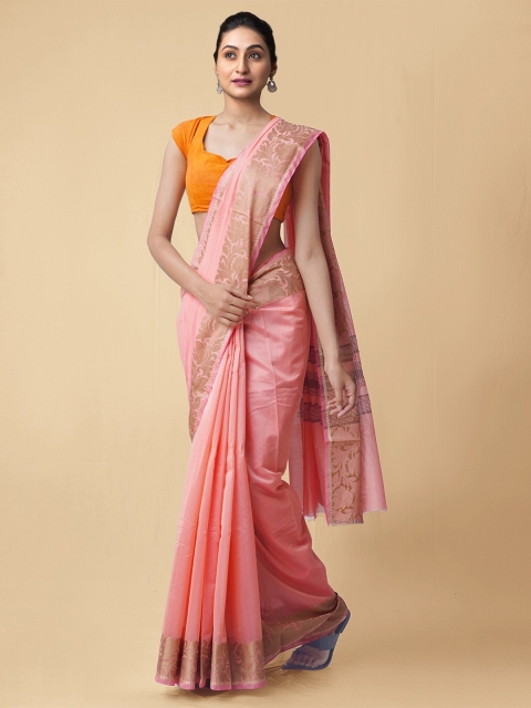 Unnati Silks Pink Silk Cotton Baluchari Saree