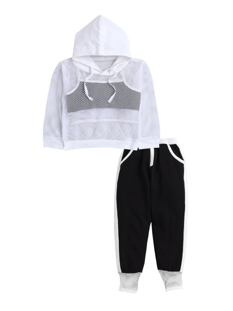 Hopscotch Girls Black & White T-shirt with Trousers