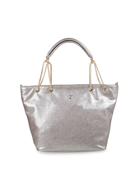 Mochi Grey Textured PU Oversized Shopper Shoulder Bag