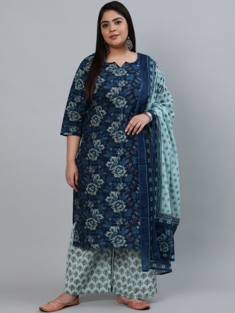 Nayo Women Blue & Sea Green Floral Printed Pure Cotton Kurta with Palazzos & Dupatta
Nayo Women Blue & Sea Green Floral Printed Pure Cotton Kurta with Palazzos & Dupatta