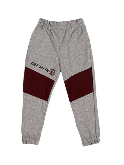CREMLIN CLOTHING Boys Grey & Maroon Colourblocked Joggers
CREMLIN CLOTHING Boys Grey & Maroon Colourblocked Joggers
