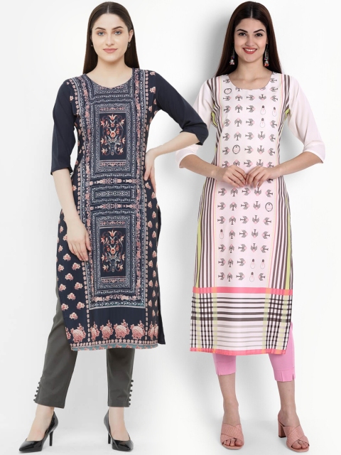 Ethnic basket Women Multicoloured Geometric Striped Keyhole Neck Flared Sleeves Crepe Anarkali Kurta, Multi
Ethnic basket Women Multicoloured Geometric Striped Keyhole Neck Flared Sleeves Crepe Anarkali Kurta, Multi