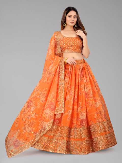 SHOPGARB Orange & Gold-Toned Embellished Sequinned Semi-Stitched Lehenga & Unstitched Blouse With Dupatta
SHOPGARB Orange & Gold-Toned Embellished Sequinned Semi-Stitched Lehenga & Unstitched Blouse With Dupatta